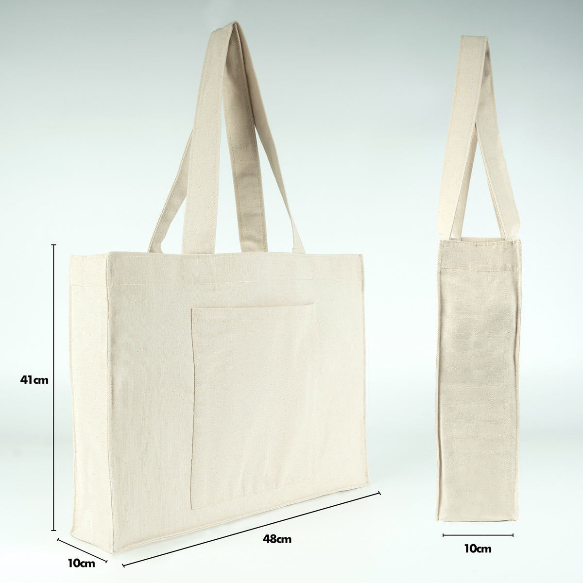 Tam Körüklü Kanvas Çanta - Cepli - 45x35x10 cm