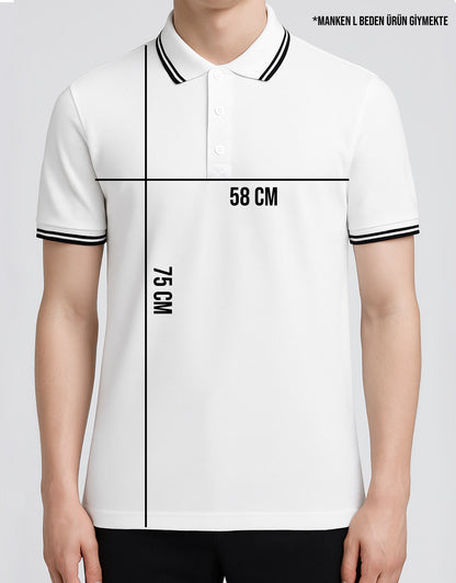 Premium Polo Yaka Tişört Beyaz