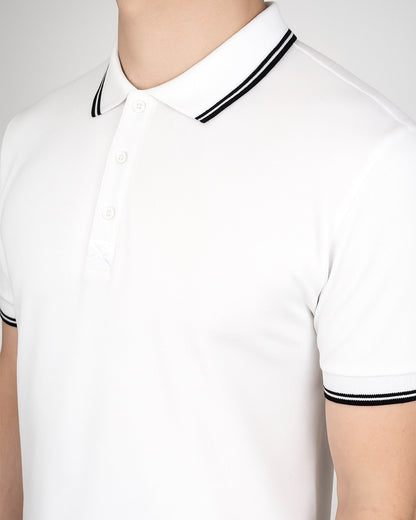 Premium Polo Yaka Tişört Beyaz