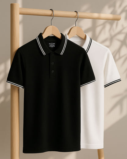 Premium Polo Yaka Tişört Beyaz