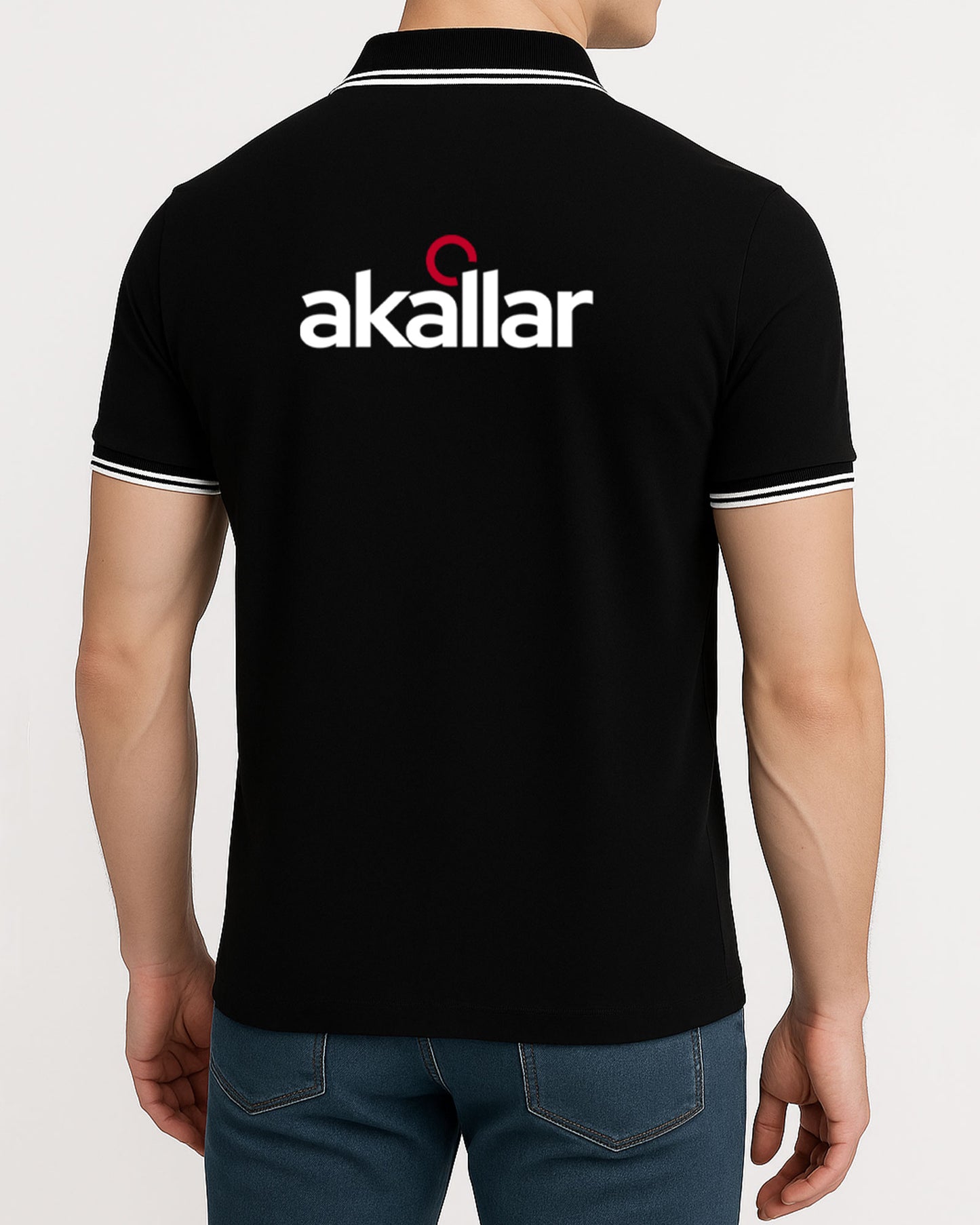 Baskılı Premium Polo Yaka Tişört Siyah