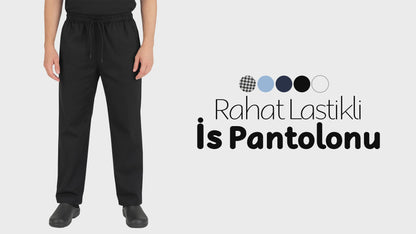 Rahat İş / Aşçı / İmalat Lastikli Pantolon - Mavi