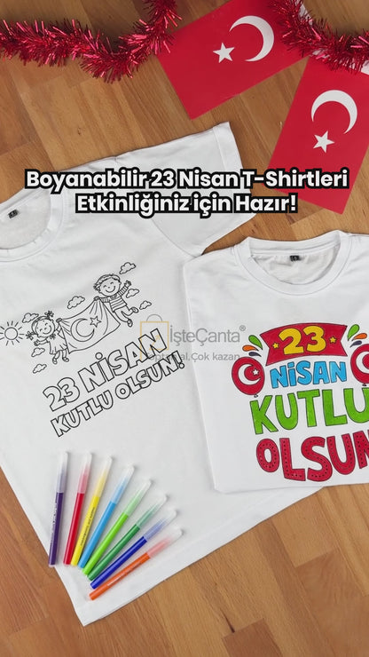 Boyanabilir Promosyon Tişört - 23 Nisan Hediyesi