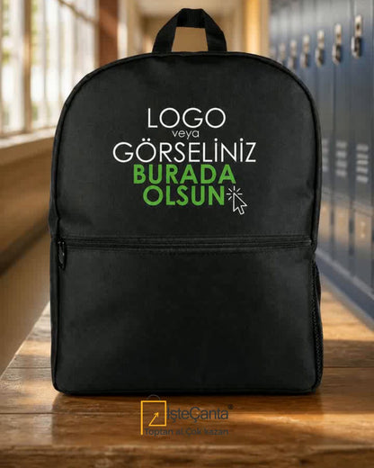 Sırt Çantası Okul Öğrenci Seyahat Promosyon İmperteks Siyah (Özelleştirilebilir)
