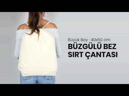 İp Büzgülü Bez Sırt Çantası - 40x50 cm