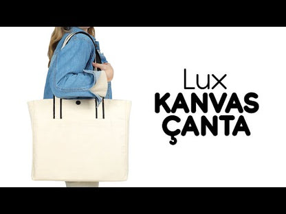 LUX Kanvas Çanta Fermuarlı - Ön Cepli, 40x35x10cm