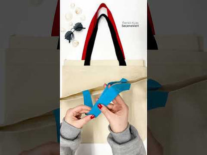 Kanvas Plaj Çantası Turuncu Kulp 48x41x10 cm (Özelleştirilebilir)