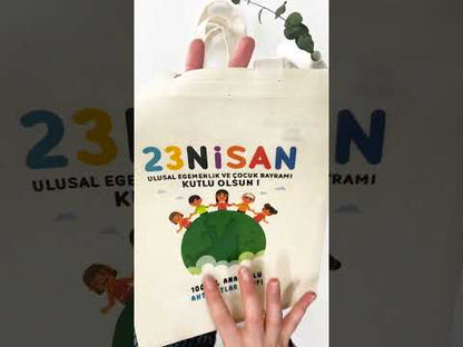 20x25 cm Ham Bez Kitap Çantası - 23 Nisan Hediyesi