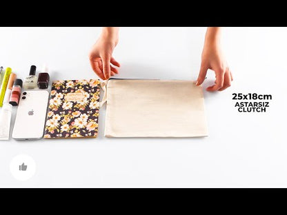 Yılbaşı Baskılı Clutch Astarsız Çanta 21x15 cm (Özelleştirilebilir)