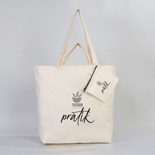 Promosyon Katlanabilir Alışveriş Çantası - 2 Renk Baskılı