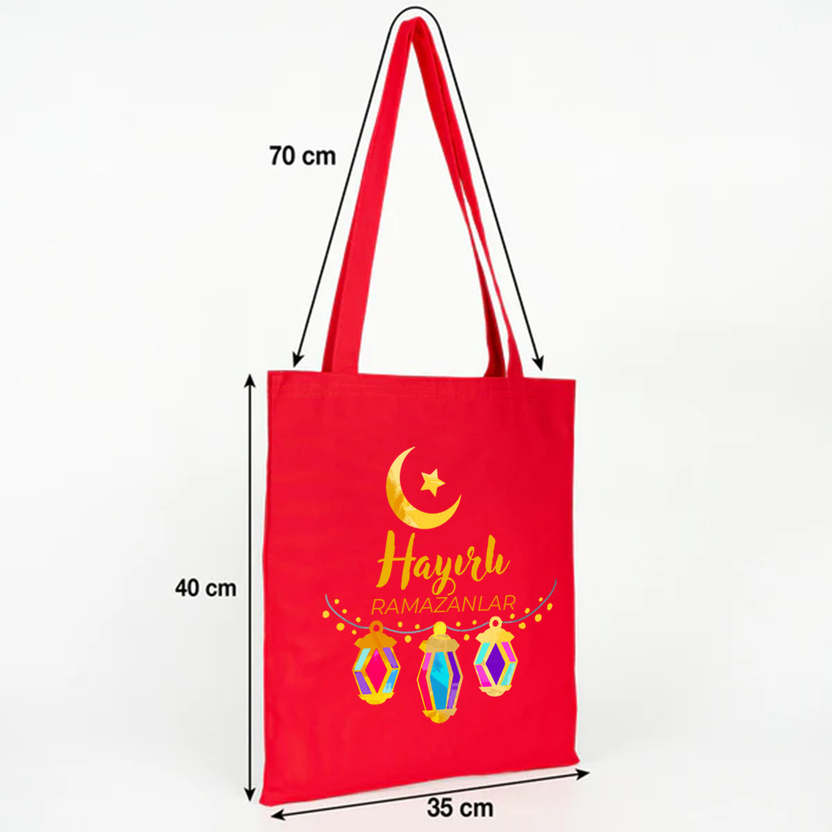 35 x 40 cm Kırmızı Kanvas Çanta - Bayram Çantası