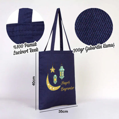 35x40 cm Lacivert Renk Gabardin Bez Model - Bayram Çantası