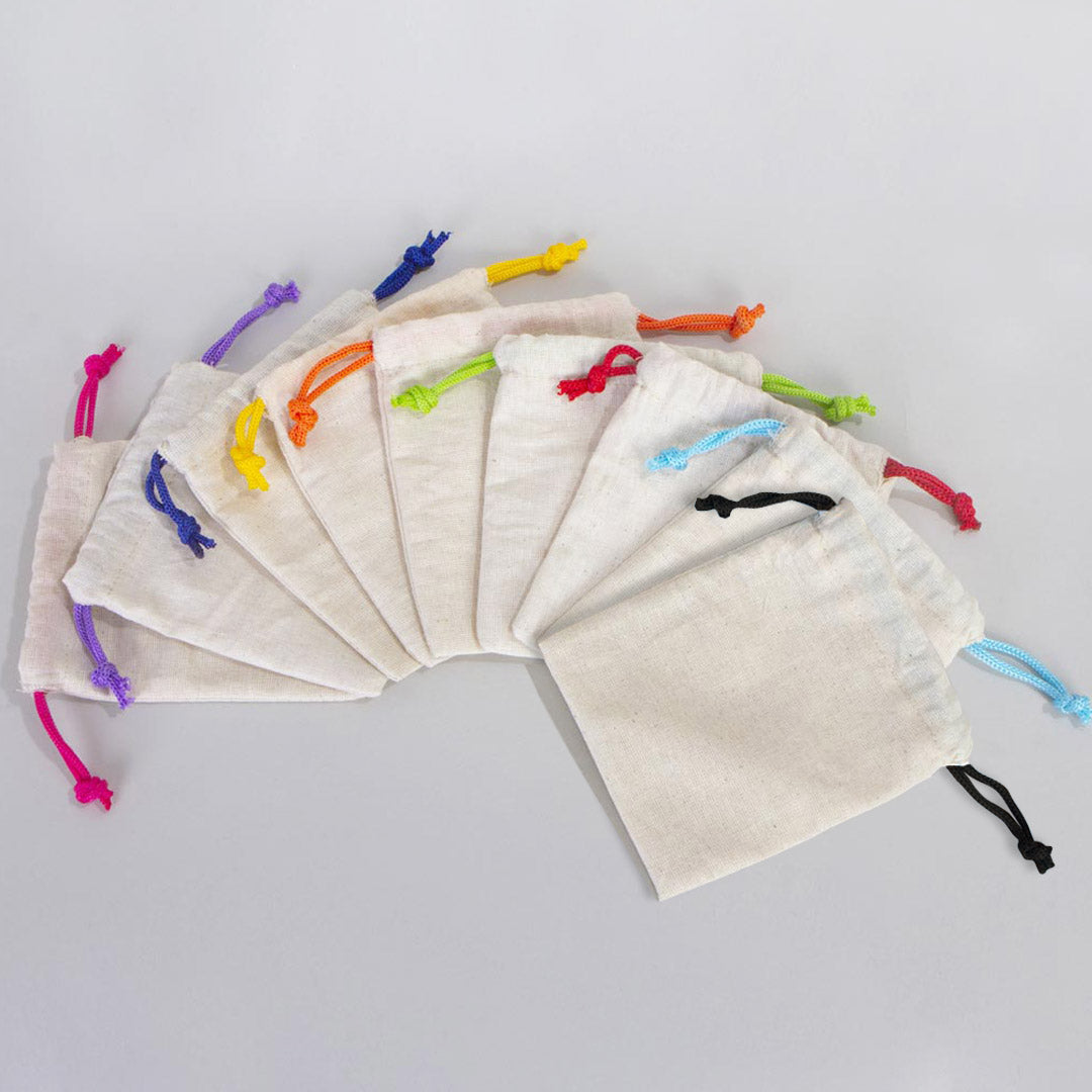 Bez Kese 10x13 cm - Renkli İp - Yeşil (Özelleştirilebilir) - istepromosyon.com