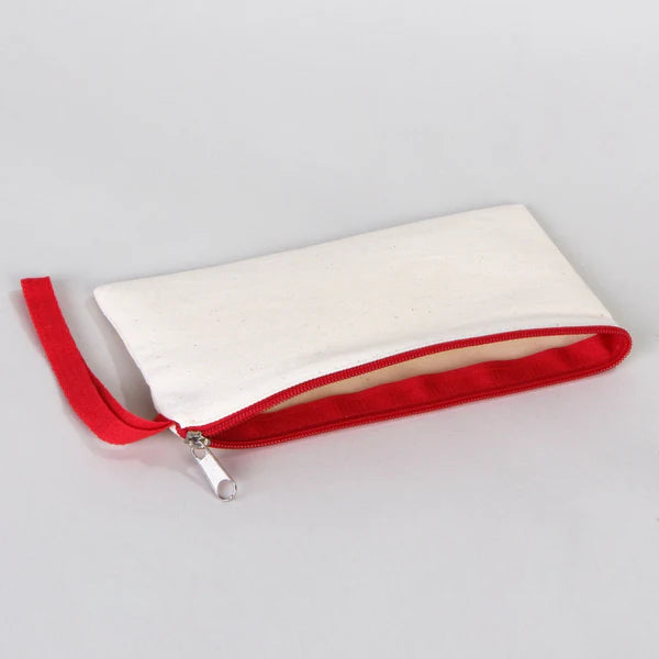 Boyanabilir 21x10 cm Kırmızı Fermuarlı Kalemlik Çanta - Bayram Çantası