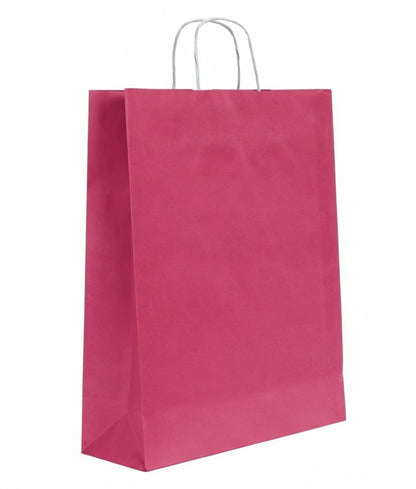 Burgu Saplı Renkli Kraft Kağıt Çanta Min 1000 Adet