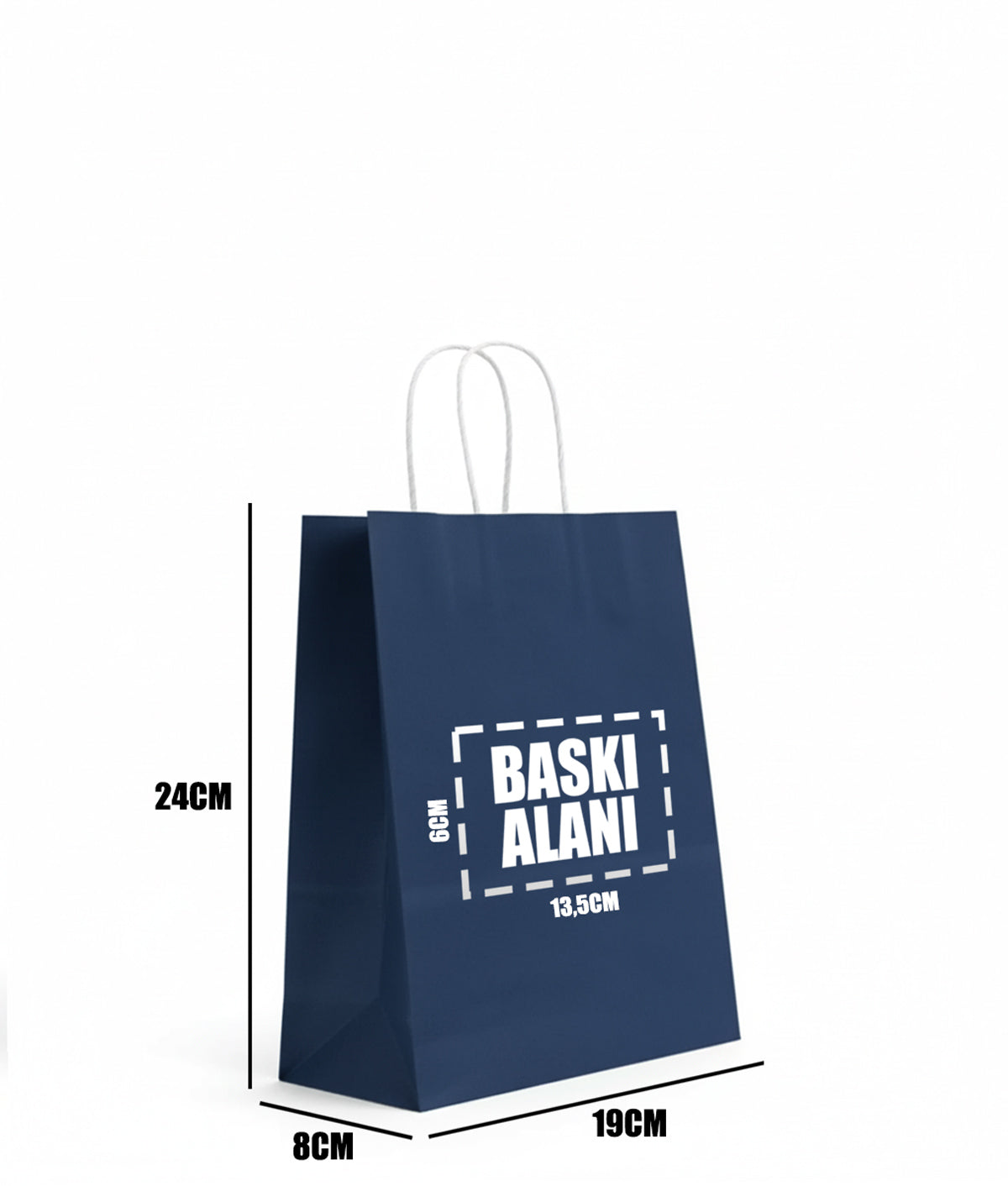 Burgu Saplı Renkli Kraft Kağıt Çanta Min 1000 Adet(Özelleştirilebilir)