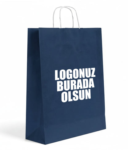 Burgu Saplı Renkli Kraft Kağıt Çanta Min 1000 Adet(Özelleştirilebilir)