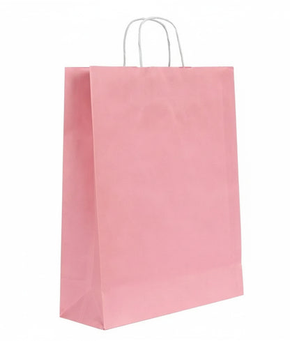 Burgu Saplı Renkli Kraft Kağıt Çanta Min 1000 Adet(Özelleştirilebilir)