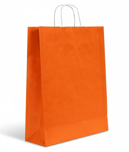 Burgu Saplı Renkli Kraft Kağıt Çanta Min 1000 Adet(Özelleştirilebilir)