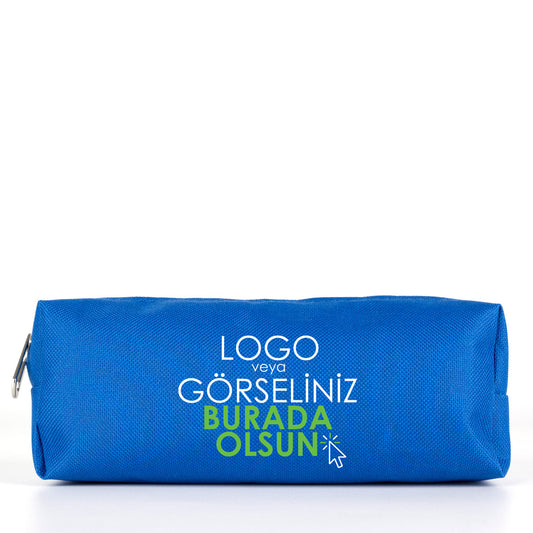 Kalemlik Okul Promosyon Kalem Çantası Mavi (Özelleştirilebilir)