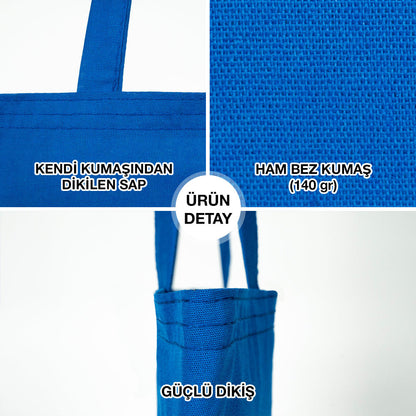 Ham Bez Çanta Saks Mavi 35x40 cm