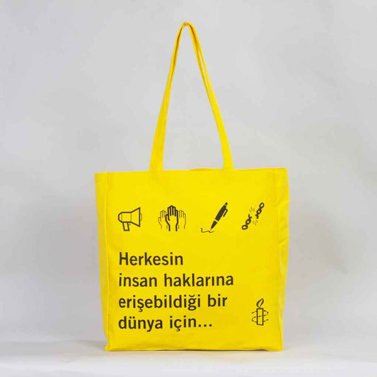 Sarı Kanvas Alışveriş Çantası