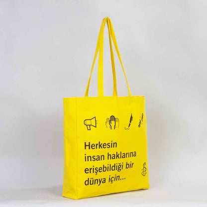 Sarı Kanvas Alışveriş Çantası