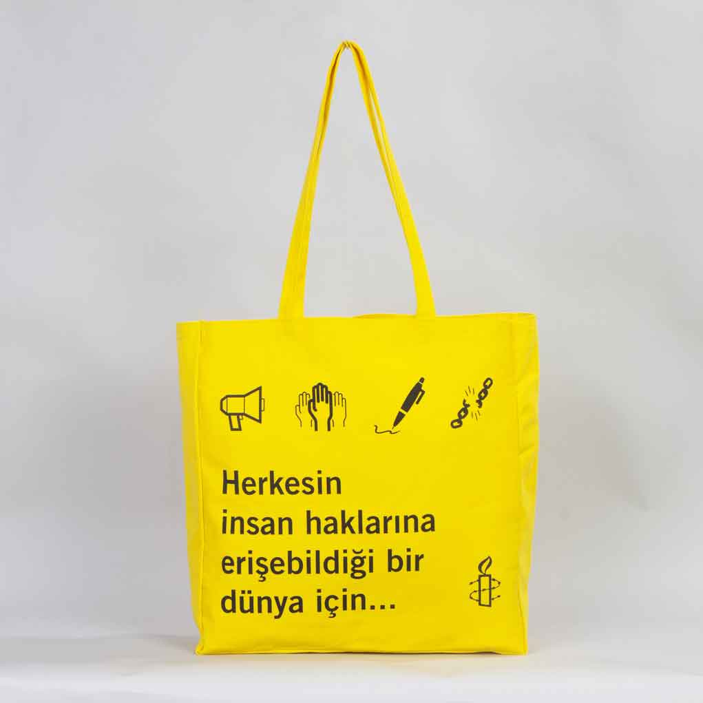 Sarı Kanvas Alışveriş Çantası
