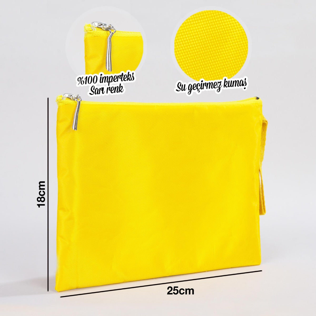 Sarı İmperteks Clutch - 25x18 cm
