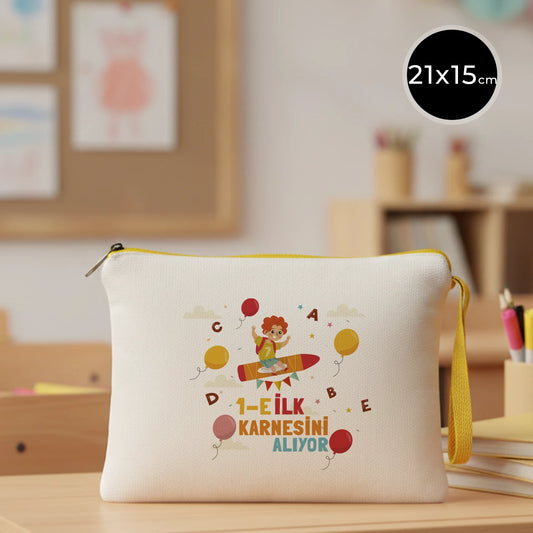 Karne Günü Desenli Clutch – Sarı 21×15 cm (Özelleştirilebilir)