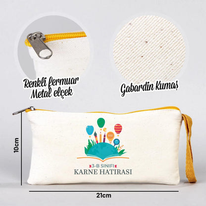 Karne Günü Baskılı Bez Kalemlik –  Sarı Fermuarlı
