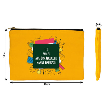 Karne Günü Desenli Sarı Prime Clutch – Metal Fermuarlı 25×18 cm