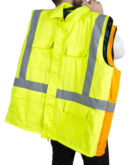 Kapitoneli Reflektörlü Yelek | Sarı (Özelleştirilebilir)