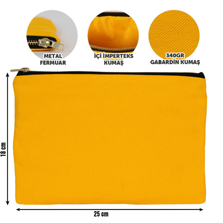Prime Clutch-Metal Fermuar Çanta (25x18) Sarı