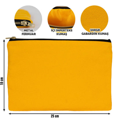 Prime Clutch-Metal Fermuar Çanta (25x18) Sarı
