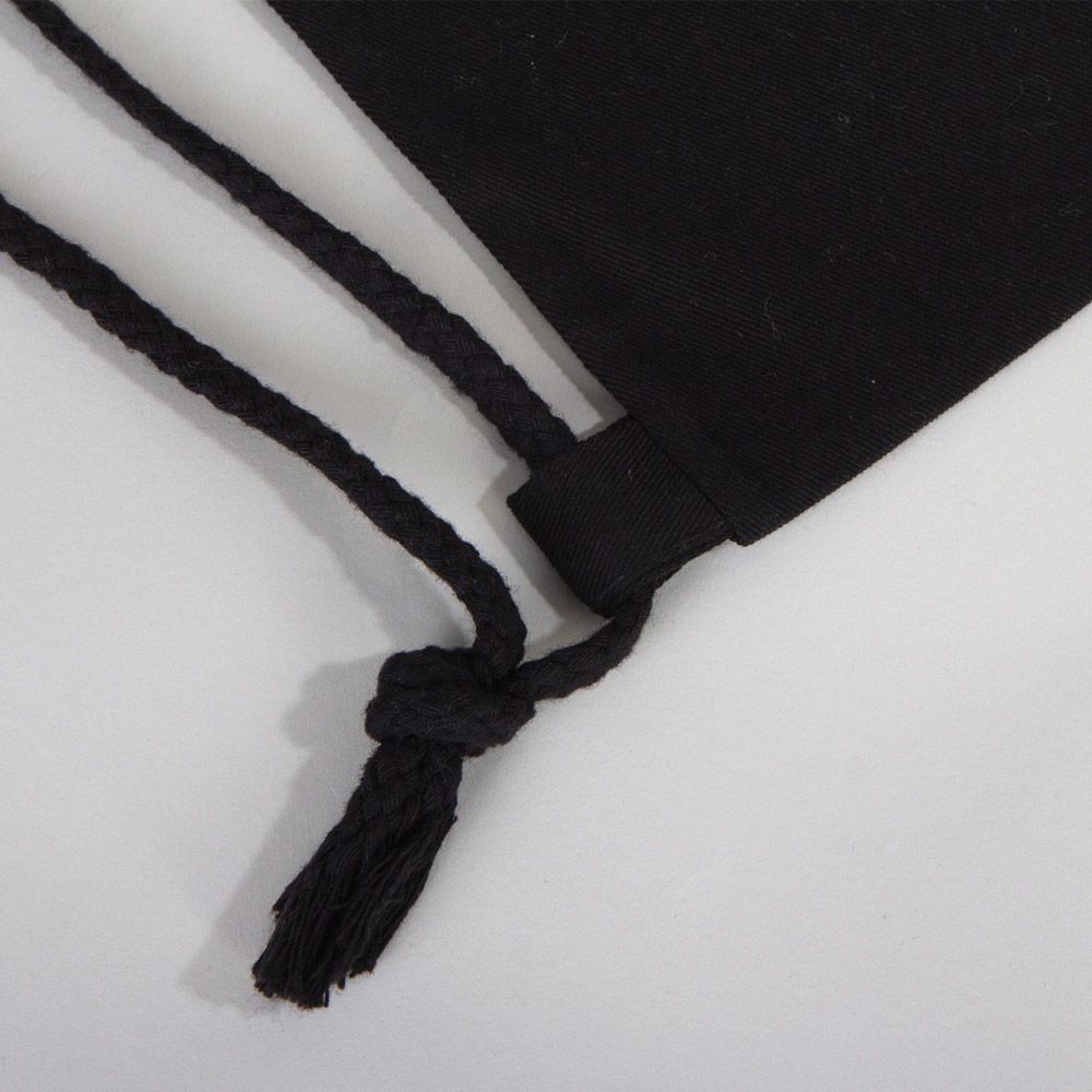 Gabardin Büzgülü Siyah Bez Sırt Çantası 35x40 cm (Özelleştirilebilir)