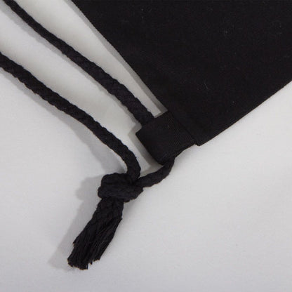 Gabardin Büzgülü Siyah Bez Sırt Çantası 35x40 cm (Özelleştirilebilir)