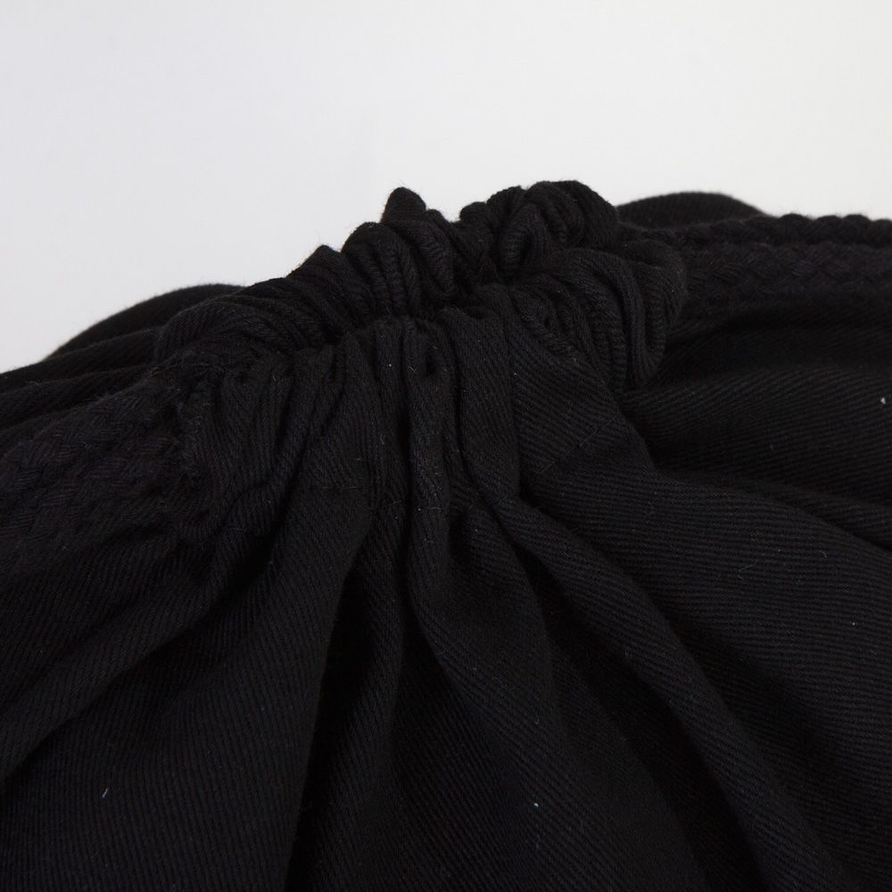 Gabardin Büzgülü Siyah Bez Sırt Çantası 35x40 cm (Özelleştirilebilir)