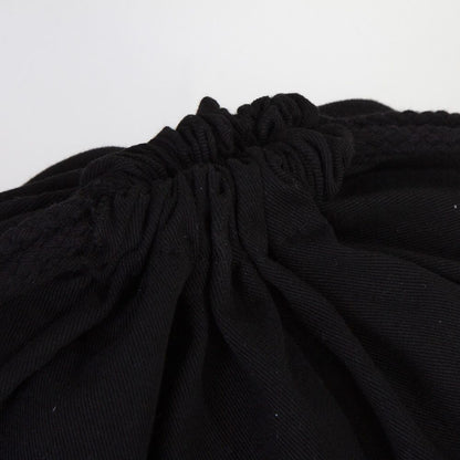 Gabardin Büzgülü Siyah Bez Sırt Çantası 35x40 cm (Özelleştirilebilir)