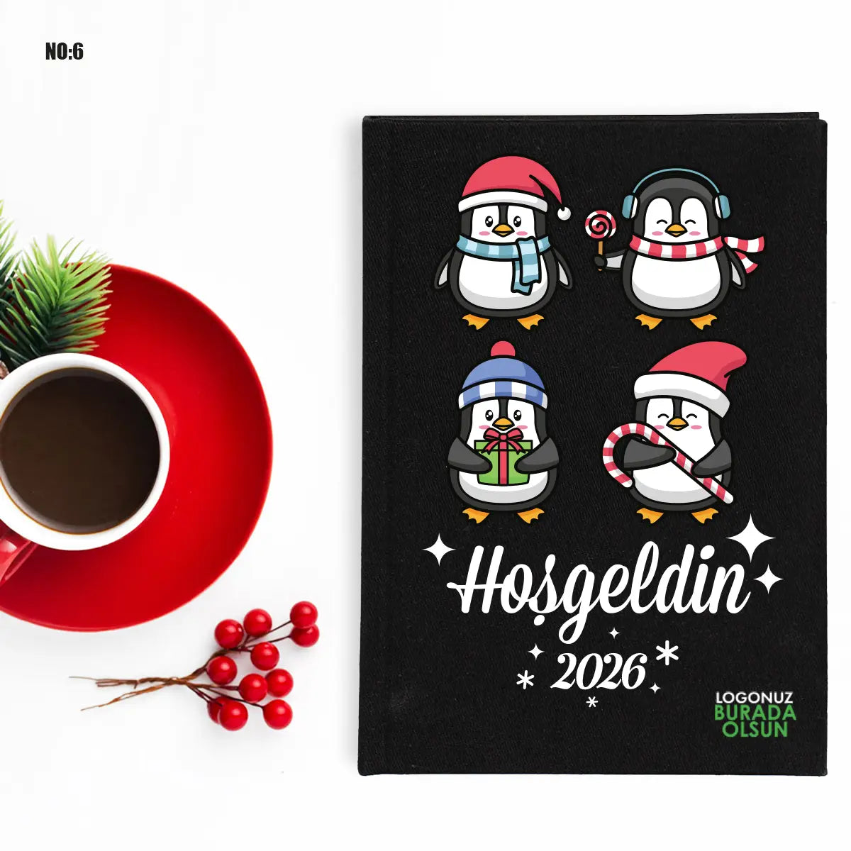 Yılbaşına Özel Baskılı Kanvas Defter (Özelleştirilebilir)