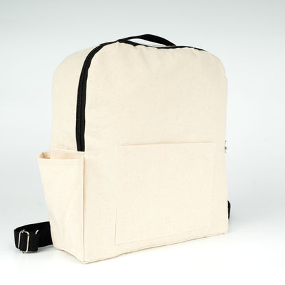 Kanvas Sırt Çantası VIP Siyah - Ön ve Yan Cepli