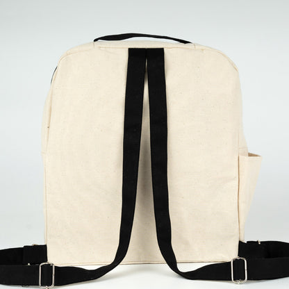 Siyah VIP Kanvas Sırt Çantası - Ön ve Yan Cepli (Özelleştirilebilir)