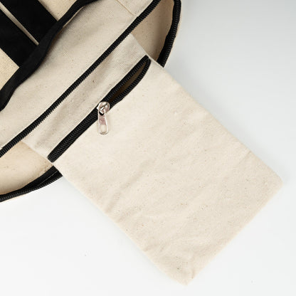 Siyah VIP Kanvas Sırt Çantası - Ön ve Yan Cepli (Özelleştirilebilir)