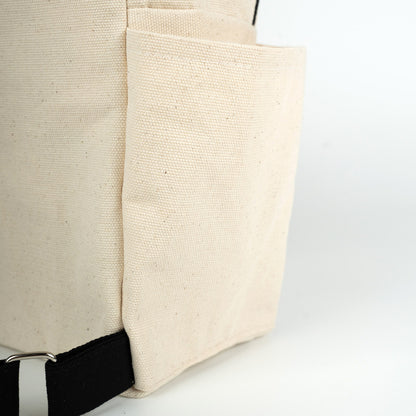 Siyah VIP Kanvas Sırt Çantası - Ön ve Yan Cepli (Özelleştirilebilir)