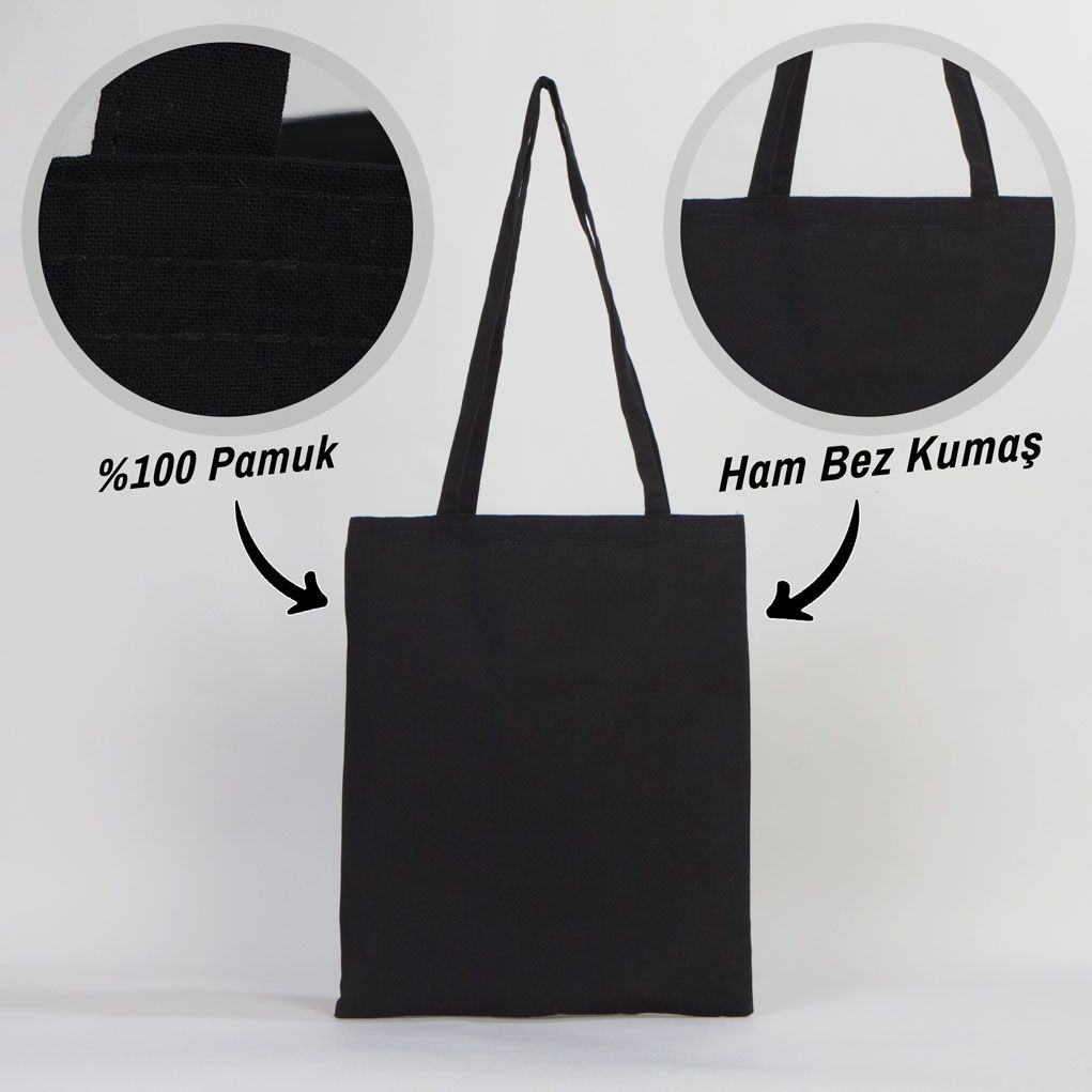 Ham Bez Fuar Çantası Siyah Renk 35x40 cm