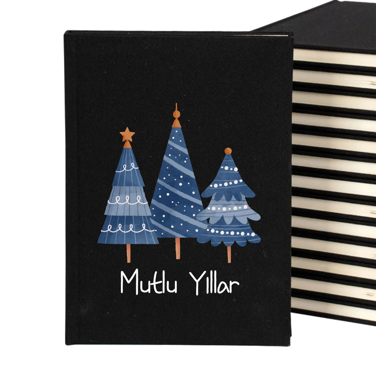 Yeni Yıl Hediyesi Siyah Kanvas Defter 14x20 cm – Kurumsal Logo Baskılı - görsel 6