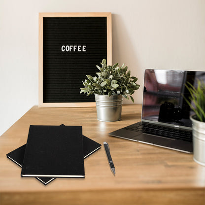 Toptan Siyah Kanvas Defter - 14x20 cm - Şirketlere Özel Logo Baskısı - Çizgisiz (Özelleştirilebilir) - istepromosyon.com