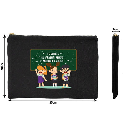 Karne Günü Desenli Siyah Prime Clutch – Metal Fermuarlı 25×18 cm