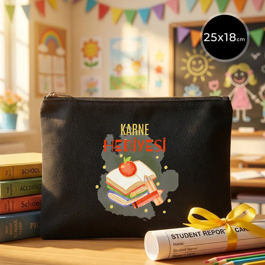 Karne Günü Desenli Siyah Prime Clutch – Metal Fermuarlı 25×18 cm