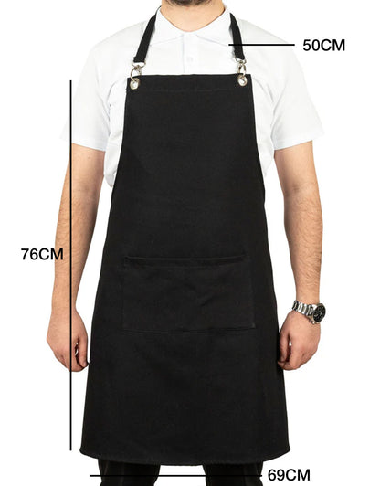 MasterChef Siyah Denim Kumaş Mutfak Önlüğü